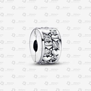 Pandora Infinite Hearts Sparkling Clip Charm|Pendant